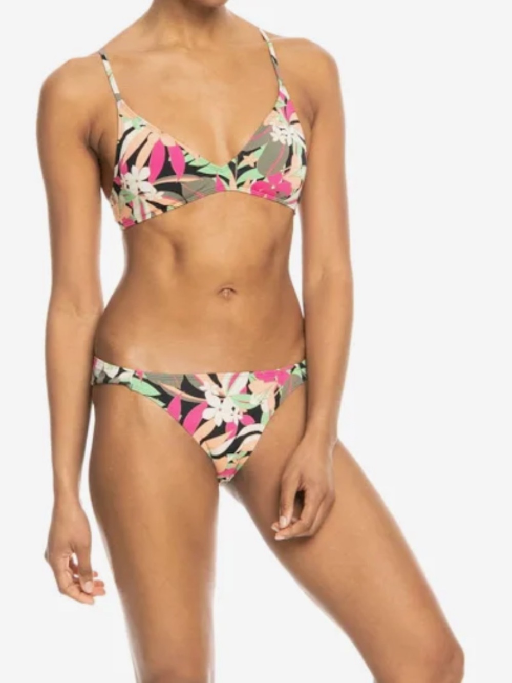 Roxy Floral Tie Bikini Bottoms - Black, Pink, Green, Peach new with tags